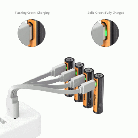 SmallRig 5769 - zestaw, 4x bateria/akumulator AAA z portem USB-C - jednoczesne ładowanie
